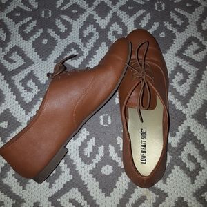 Cognac Vegan Leather Oxfords